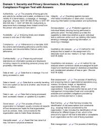 Domain 1: Security and Privacy Governance, Risk Management, and Compliance Program Test wi