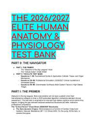 2026/2027 Elite Human Anatomy & Physiology Test Bank - Advanced Clinical Simulation