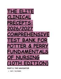 Potter & Perry Fundamentals of Nursing 10th Ed | 2026/2027 Elite Test Bank & Cheat Sheet