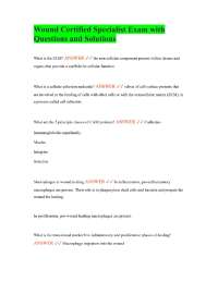 Wound Certified Specialist Exam with Questions and Solutions