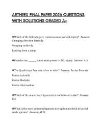 ARTHREX FINAL PAPER 2026 QUESTIONS WITH SOLUTIONS GRADED A+