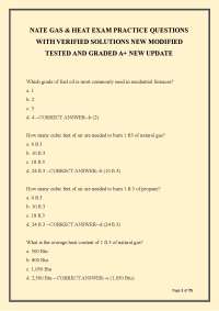 NATE Gas & Heat Exam Practice Questions with Verified Solutions New Modified Tested