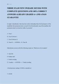 NBDHE Exam New Upgrade 2025/2026 with Complete Questions and 100% Correct Answers