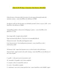 AQA GCSE PE Paper 2 Questions And Answers 2025/2026