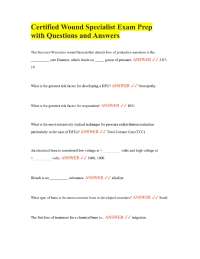Certified Wound Specialist Exam Prep with Questions and Answers