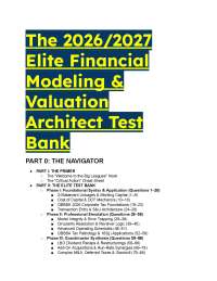 Elite 2026/2027 FMVA Financial Modeling Test Bank: DCF, LBO, M&A & FIN 475 Exam Prep
