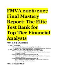 FMVA 2026/2027 Final Mastery Report: Elite Test Bank for Corporate Finance Institute
