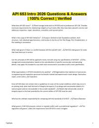API 653 Intro 100% Correct | Verified | Latest 2026/2027 Version