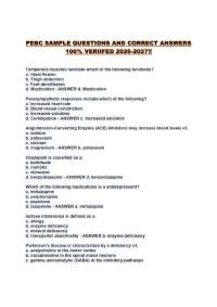 PEBC SAMPLE QUESTIONS AND CORRECT ANSWERS 100% VERIIFED 2026-2027!!