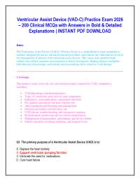 Ventricular Assist Device (VAD-C) Practice Exam 2026 – 200 Clinical MCQs with Answers in B