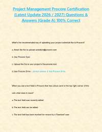 Project Management Procore Certification (Latest Update 2026 / 2027) Questions & Answers {