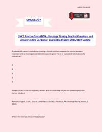 ONCC OCN Practice Tests 2026-2027: Q&A with Rationales for Oncology Nursing Certification