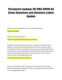 Permanent makeup VA PMU DPOR All Exam Questions and Answers| Latest Update