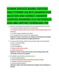 HUMAN SERVICES BOARD CERTIFIED PRACTITIONER (HS-BCP) EXAMINATION QUESTION