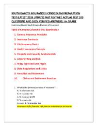 SOUTH DAKOTA INSURANCE LICENSE EXAM PREPARATION TEST (LATEST 2026 UPDATE) FAST REVIWED AC