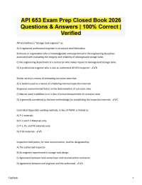 API 653 Exam Prep Closed Book 100% Correct | Verified | Latest 2026/2027 Version