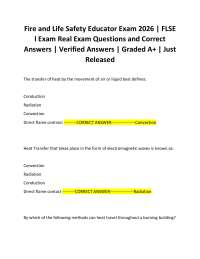 Fire and Life Safety Educator Exam 2026 | FLSE I Exam Real Exam Questions and Correct Ans
