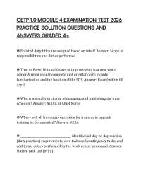 CETP 1.0 MODULE 4 EXAMINATION TEST 2026 PRACTICE SOLUTION QUESTIONS AND ANSWERS GRADED A+