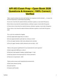 API 653 Exam Prep Open Book 100% Correct | Verified | Latest 2026/2027 Version