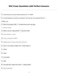 NSC Exam Questions with Perfect Answers