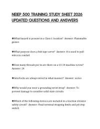 NEIEP 500 TRAINING STUDY SHEET 2026 UPDATED QUESTIONS AND ANSWERS