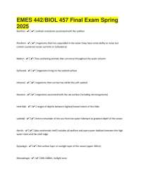 EMES 442/BIOL 457 Final Exam Spring 2025