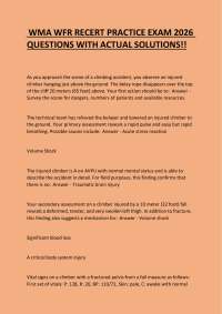 WMA WFR RECERT PRACTICE EXAM 2026 QUESTIONS WITH ACTUAL SOLUTIONS!!