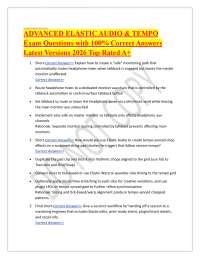 ADVANCED ELASTIC AUDIO & TEMPO Exam Questions with 100% Correct Answers Latest Versions 20