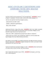 AGEC 429 EXAM 2 QUESTIONS AND ANSWERS | 100% SOLVED SOLUTIONS