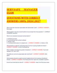 SERVSAFE MANAGER EXAM QUESTIONS WITH CORRECT ANSWERS 100% 2026\2027