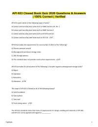 API 653 Closed Book Quiz 100% Correct | Verified | Latest 2026/2027 Version