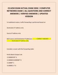 CS 6250 EXAM ACTUAL EXAM 2026 | COMPUTER NETWORKS EXAM | ALL QUESTIONS AND CORRECT ANSWERS