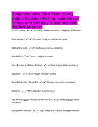 Comprehensive Final Exam Study Guide: Decision-Making, Leadership, Ethics, and Strategy