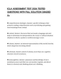 ICLA ASSESSMENT TEST 2026 TESTED QUESTIONS WITH FULL SOLUTION GRADED A+