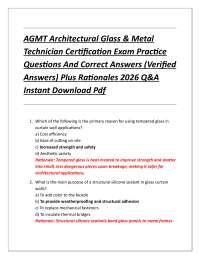 AGMT Architectural Glass & Metal Technician Certification Exam Practice Questions And Co