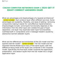 CS6250 COMPUTER NETWORKS EXAM 1 2026 GET IT RIGHT CORRECT ANSWERS EXAM