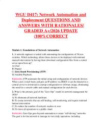 WGU D417: Network Automation and Deployment QUESTIONS AND ANSWERS WITH R