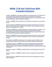 RNSG 1128 And 1424 Exam With Complete Solutions.