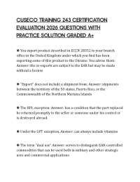 CUSECO TRAINING 243 CERTIFICATION EVALUATION 2026 QUESTIONS WITH PRACTICE SOLUTION GRADED