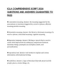 ICLA COMPREHENSIVE SCRIPT 2026 QUESTIONS AND ANSWERS GUARANTEED TO PASS