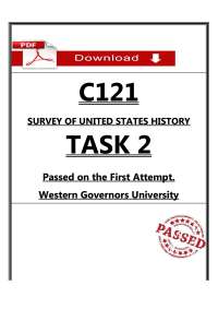 C121 Task 2 Passed First Attempt (2026/2027) | US History | WGU (PDF)