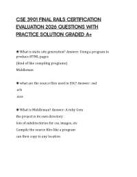 CSE 3901 FINAL RAILS CERTIFICATION EVALUATION 2026 QUESTIONS WITH PRACTICE SOLUTION GRADED