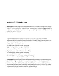 Comprehensive Management Principles Exam: 100 Multiple-Choice Questions with Answers & 202