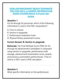 2026 ADVANCEMENT READY DOMINATE THE PMK-EE E-4 CAREER INFORMATION EXAM COURSE Block