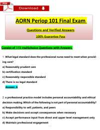 AORN Periop 101 Final Exam (2026) - Questions and Verified Answers (PDF)
