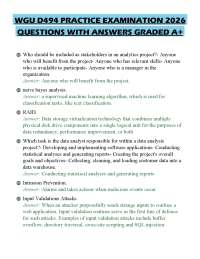 WGU D494 PRACTICE EXAMINATION 2026 QUESTIONS WITH ANSWERS GRADED A+
