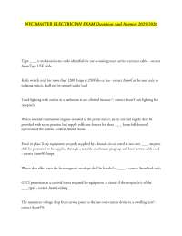 NYC MASTER ELECTRICIAN EXAM Questions And Answers 2025/2026