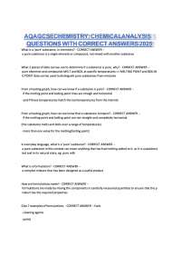 AQA GCSE Chemistry – Chemical Analysis Questions and Correct Answers (2025–2026 Exam Revis