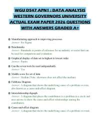 WGU D547 APN1 : DATA ANALYSIS WESTERN GOVERNORS UNIVERSITY ACTUAL EXAM PAPER 2026 QUESTION