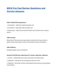 MICN Pre-Test Review Questions and Correct Answers